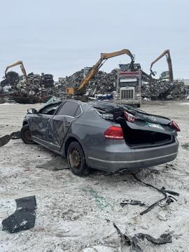 GetMyScrapCar | Damaged Volkswagen Sedan at Scrap Metal Yard