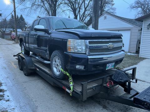GetMyScrapCar | Chevrolet Silverado Pickup Truck on Trailer for Scrap Metal Recycling