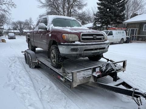 GetMyScrapCar | 2000s Toyota Tundra on Trailer for Scrap Metal Recycling