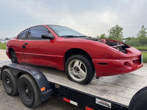 GetMyScrapCar | Scrap 2000s Dodge Neon on Trailer for Junk Car Removal