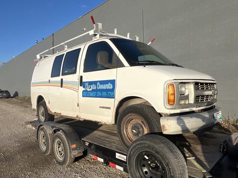 GetMyScrapCar | Junk Van on Trailer for Scrap Metal Recycling